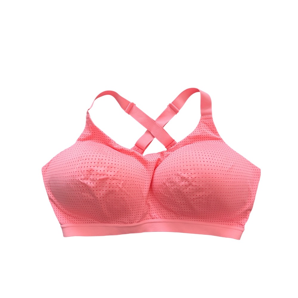 Victoria's Secret Sport Bra 38DDD Salmon Pink Activewear Sporty Lightweight